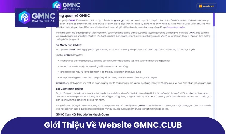 Giới thiệu về website GMNC.CLUB