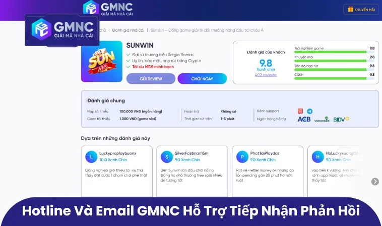 Giải Đáp Thắc Mắc GMNC.CLUB Hỗ Trợ Người Dùng Ra Sao? 3 Tiếp nhận phản hồi, đánh giá thực tế từ người chơi