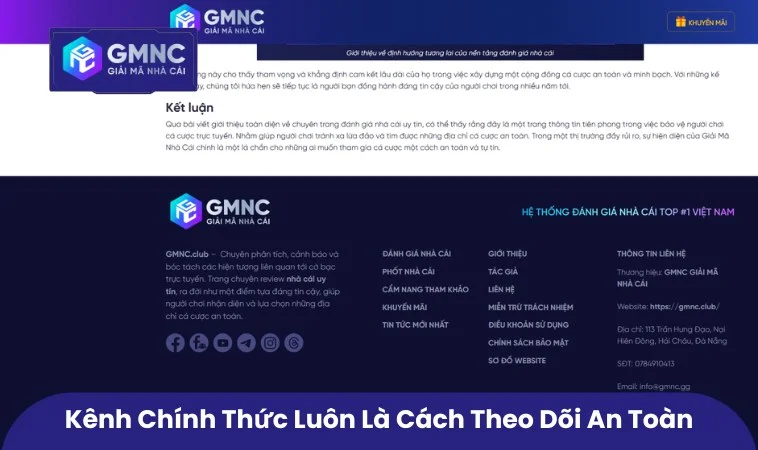 Kênh chính thức luôn là cách theo dõi an toàn